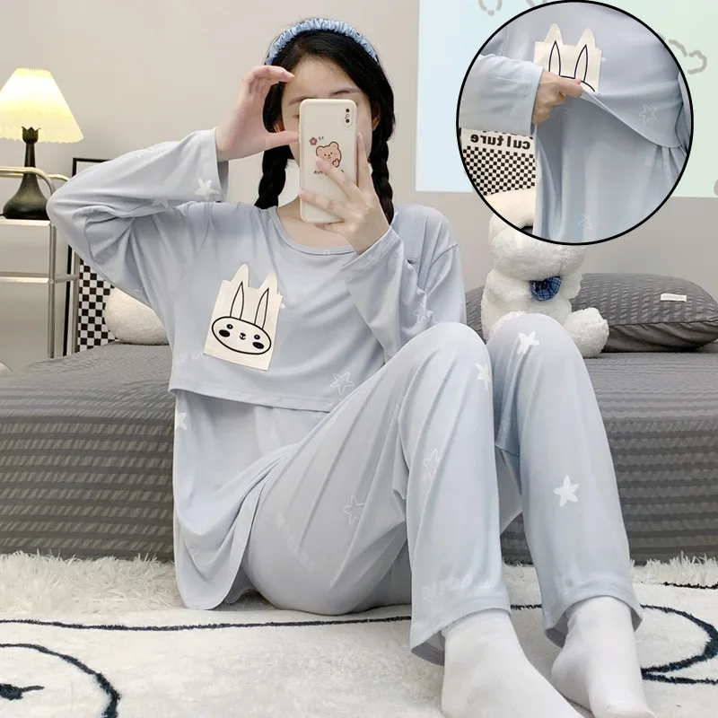 

Cotton spring and autumn maternity nursing set maternity pajamas