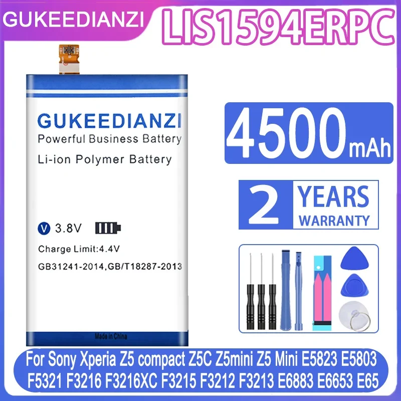Gukeedianzi Batteria Lis1594Erpc 4500Mah Per Sony Xperia Z5 Compact Z5C Z5 Mini E5823 Z5C E6883 E6653 E65 Batteria