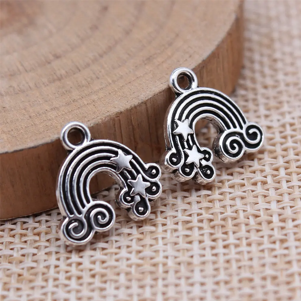 

Women Accessories Star Rainbow Charms For Jewelry Making 14x14mm 20pcs