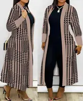 Cardigan for Women 2024 Leopard Print Open Front Longline Coat Autumn and Winter Casual Loose and Versatile Jacket Streetwear 1