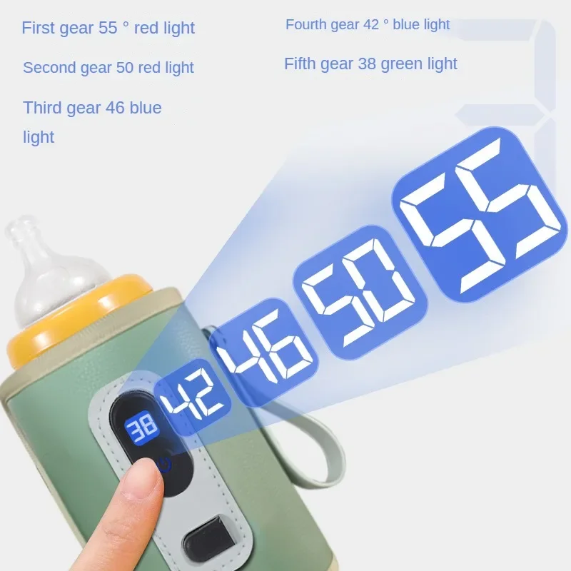 Bottle Warmer Milk Bottle Heater Portable Baby Milk Warmer Digital Display USB Universal Heater