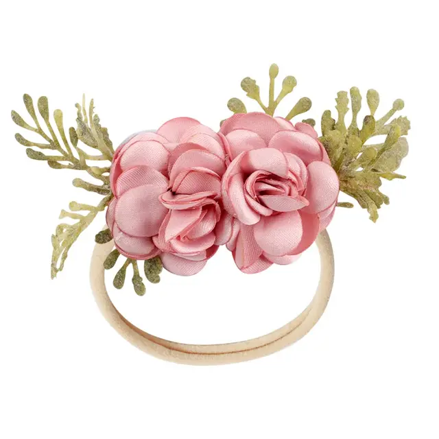 Floral Girls Headbands Newborn Baby Elastic Princess Hairbands Kids Pearl Flower Fresh Style Cute Hair Accessories Diademas 35