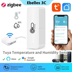 Tuya Smart Life APP ZigBee Temperature And Humidity Sensor Smart Home Indoor Mini Hygrometer Controller Works With Alexa Google