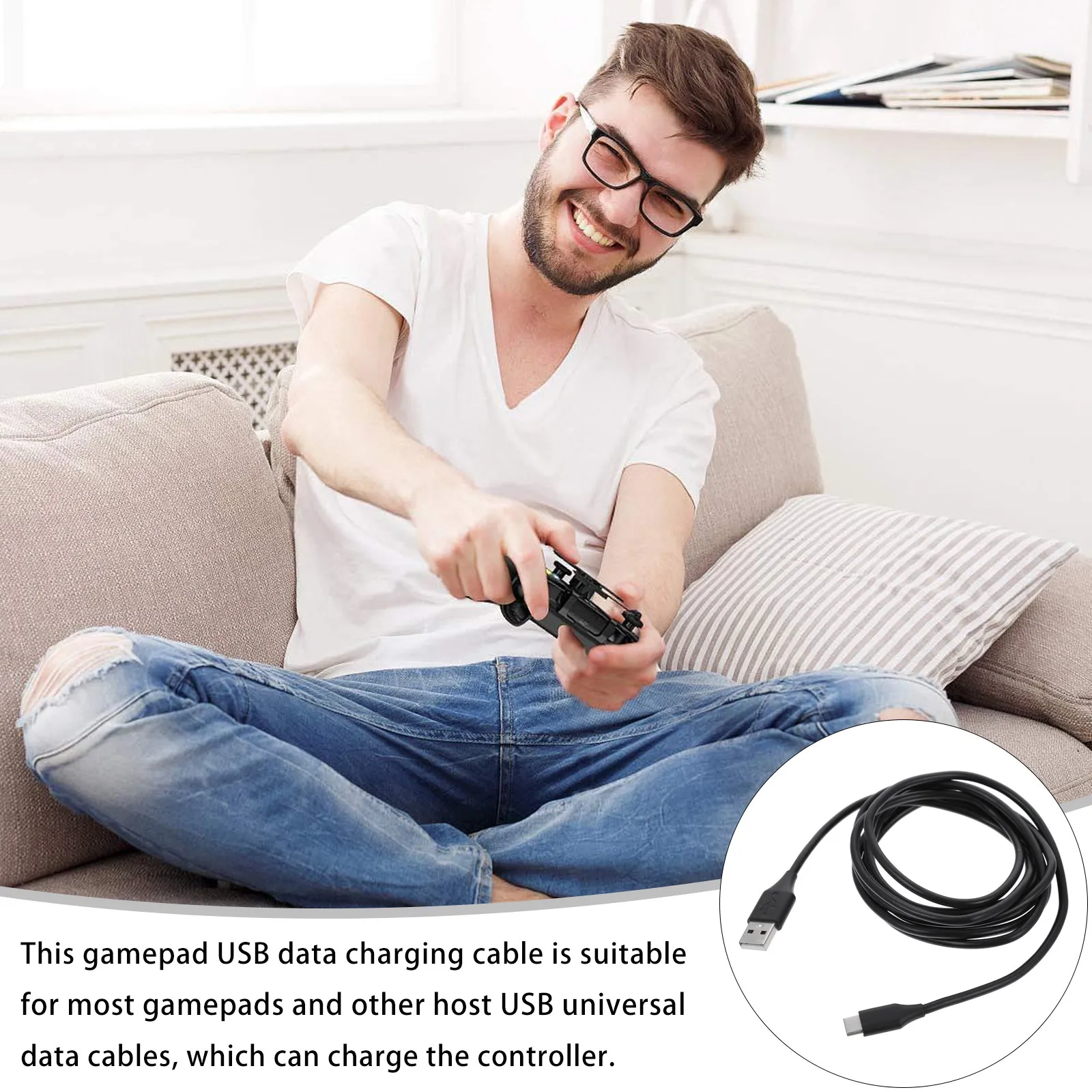 게임 핸들용 충전 데이터 USB 코드 빠르고 안전한 충전 게임 핸들용 USB 데이터 케이블 내장형 보호 기능 게임패드 충전기 케이블