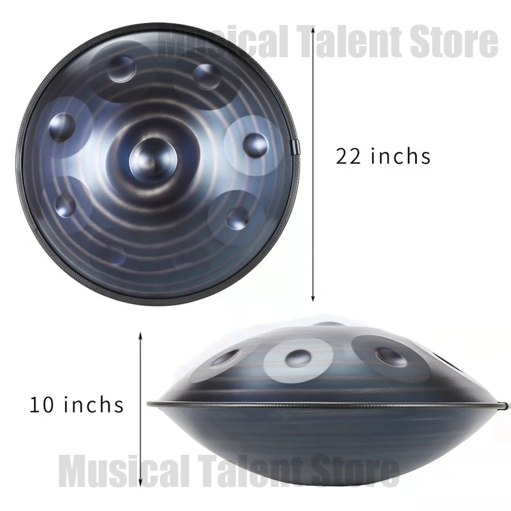 Handpan D Minor-Stainless Steel Drum for Beginner 440Hz 432Hz 22 "Pantam Nitriding Professional Instrument 9 10 12 notes musical percussion instruments