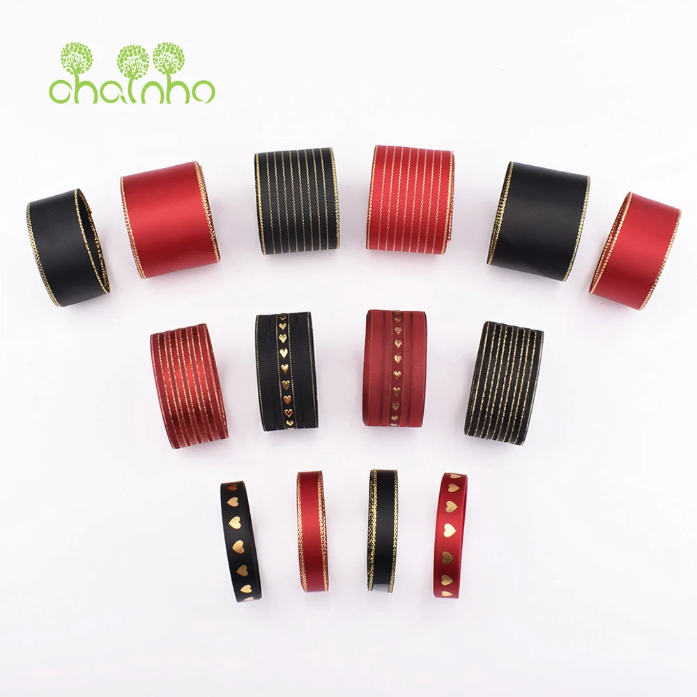 High Quality,Mixed Gold Thread Bronzing Ribbon Set For DIY Handmade Gift Craft Packing,Hair Ornament,Decorative Badge Accessory