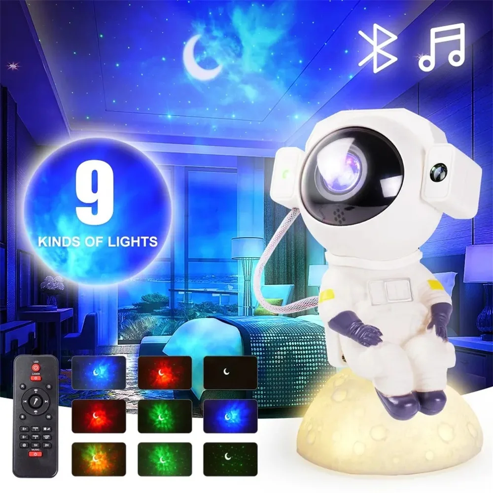 Proyector de cielo estrellado y galaxia Robot, luz nocturna LED USB