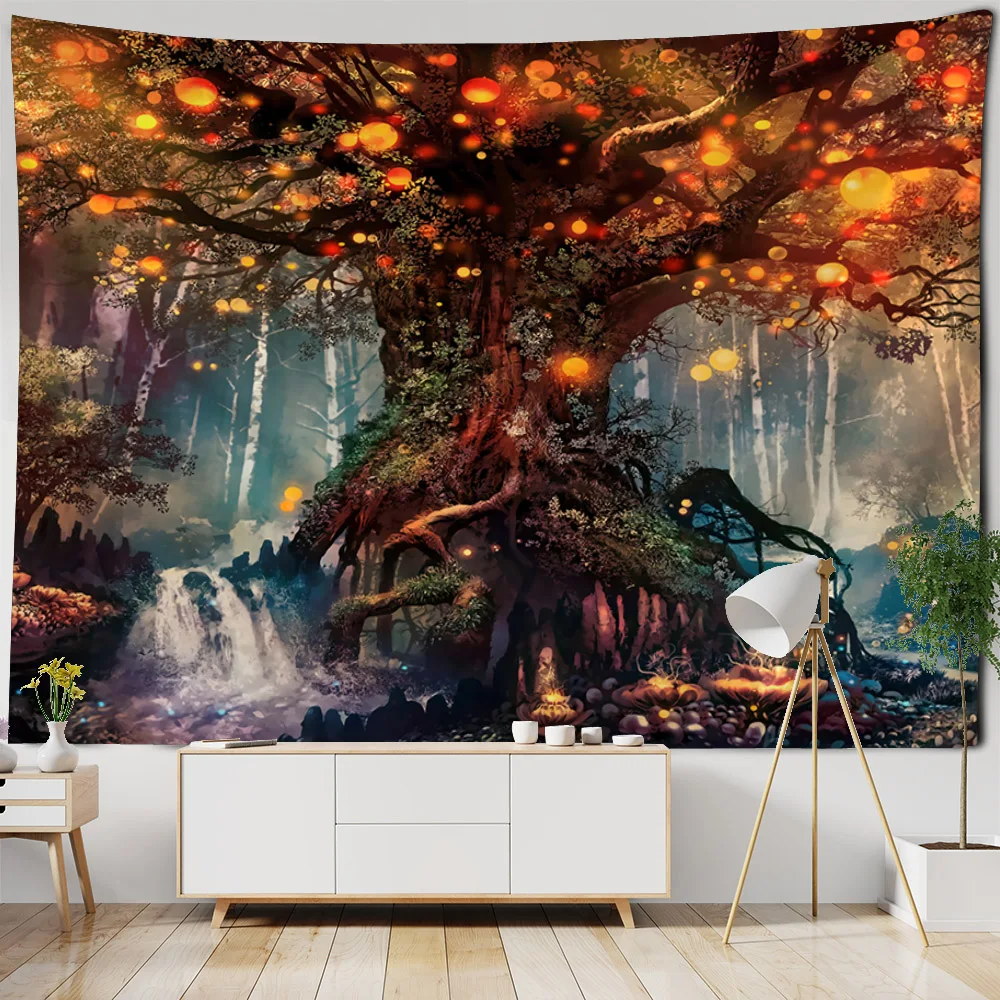 Tapisserie murale imprimée 3D arbre psychédélique, décoration d'art de  chambre d'hélicoptère de hanche, couverture murale, draps de lit,  décoration de la maison bohème - AliExpress, image size:1000x1000