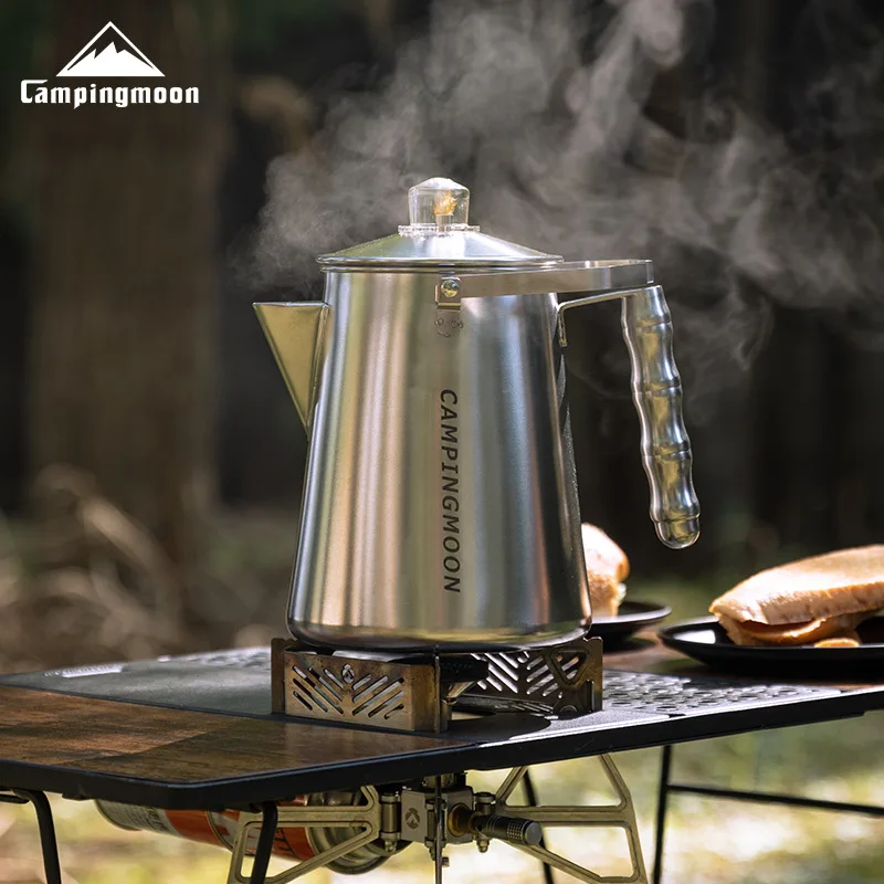 CAMPINGMOON SW-7 Filtration Coffee Pot Convenient American Style Filter Press Coffee Pot No Filter Paper Stainless Steel