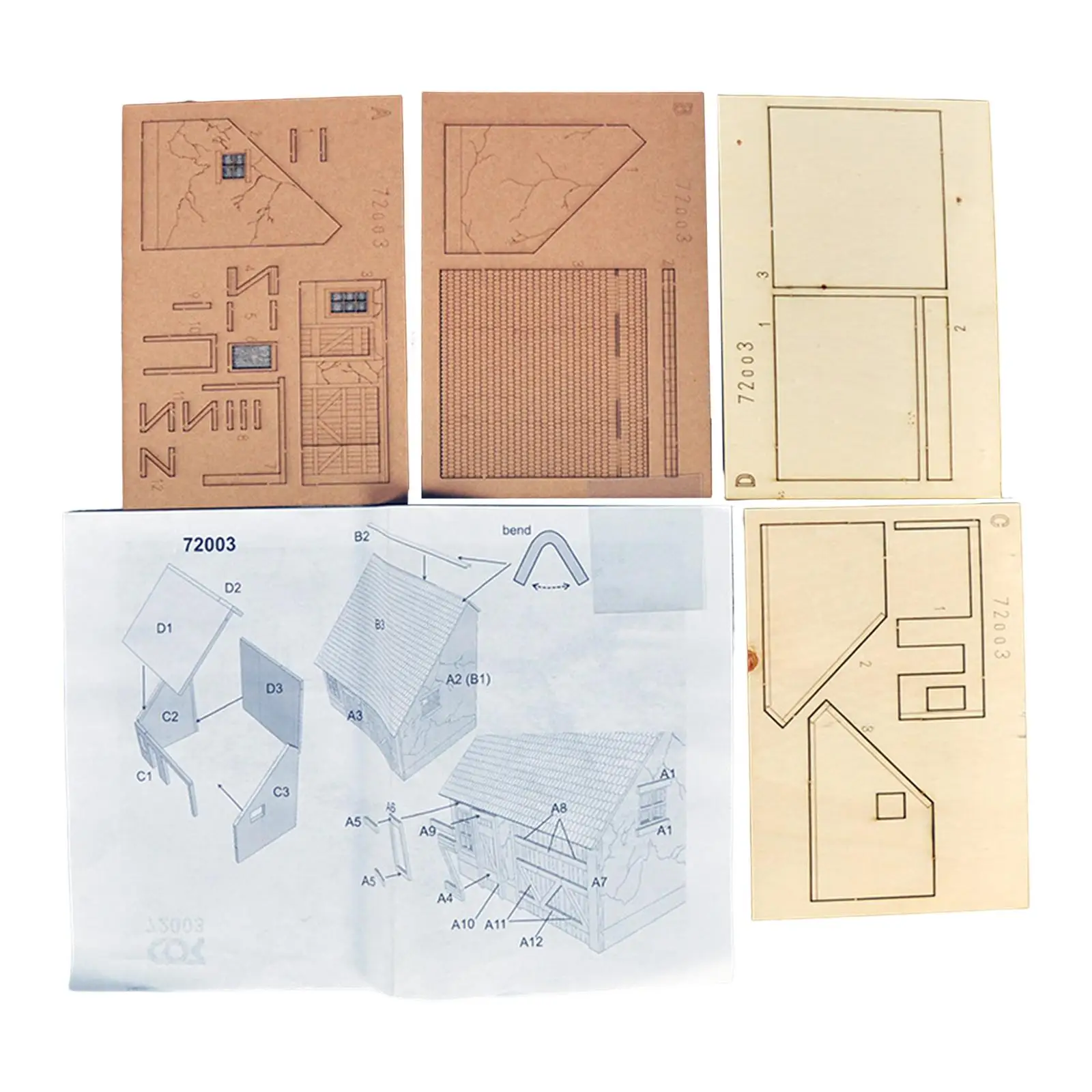3D 퍼즐 레이아웃 DIY 공예 모델링 세트, 철도 건축 재료, 건축 모델, 마이크로 조경, 1:72