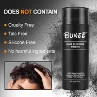 BUNEE-Fibre Capillaire 27.5g, Fibres Naturelles Épaisses pour Hommes pour les Zones Calvies, Lignes de Parties Récoltées, Comprend 27.5g de Poudre de Fibre 6