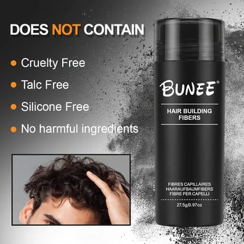 BUNEE Hair Fiber 27.5g: Men's Natural Hair-Thickening Fibers for Balding Areas, Fills Part Lines, Includes 27.5g Fiber Powder. 6
