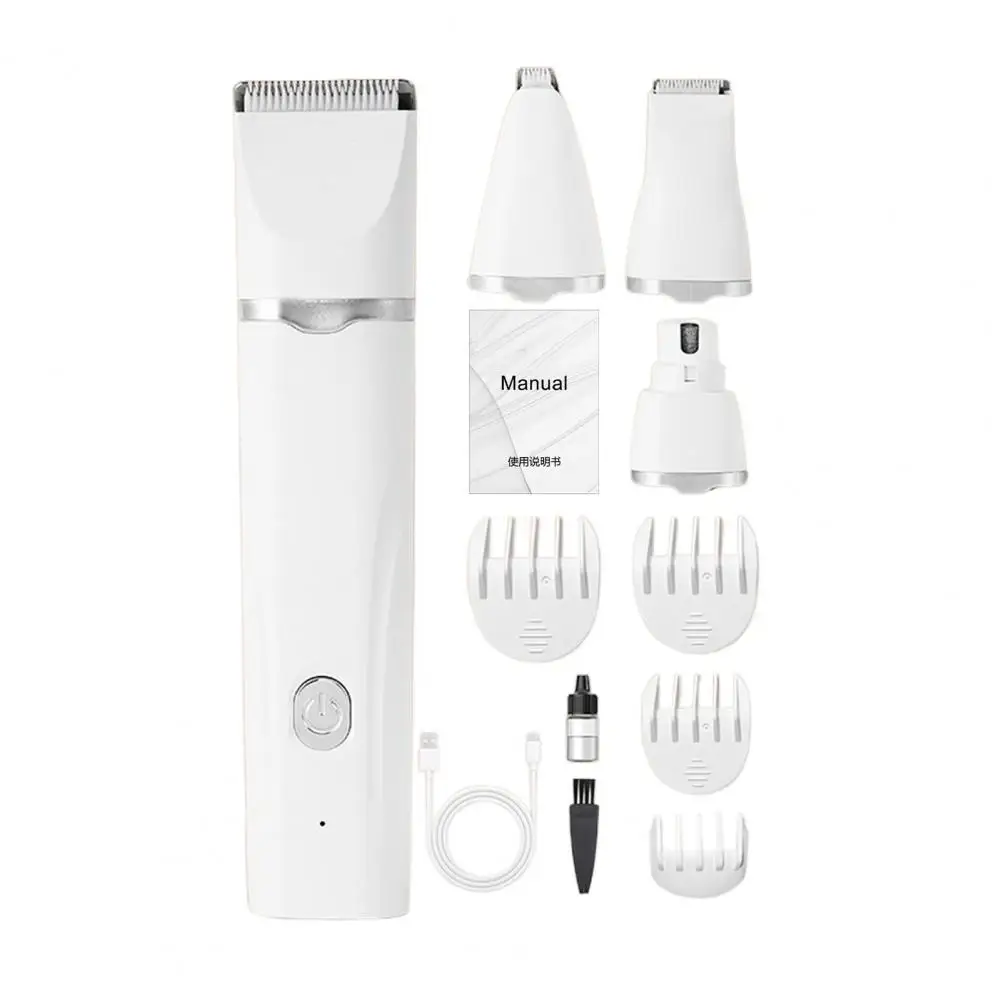Dog Hair Clippers Grooming Kit Nail Grinder 4 in 1 Electric Trimmer Dogs Cat Low Noise USB Rechargeable Pet Paw Shaver pet nail grinder