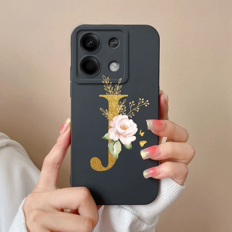 Elegant Letter Soft Liquid Silicone Full Coverage Phone Case Protector
