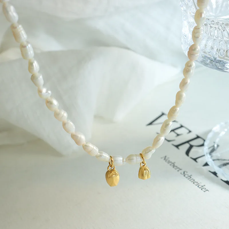 

Elegant Necklace Women's Natural Freshwater Pearl Necklace Luxury Popular Design Necklace High Level Pendant Necklace Chain