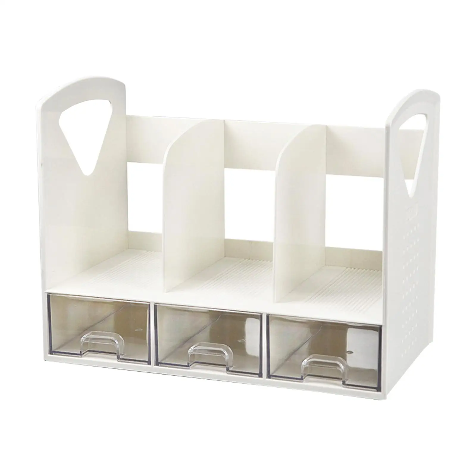 Desktop Book Organizer for Dormitory Freestanding Save Space Multiuse Office Storage Rack Magazine File Shelf Vertical Bookshelf