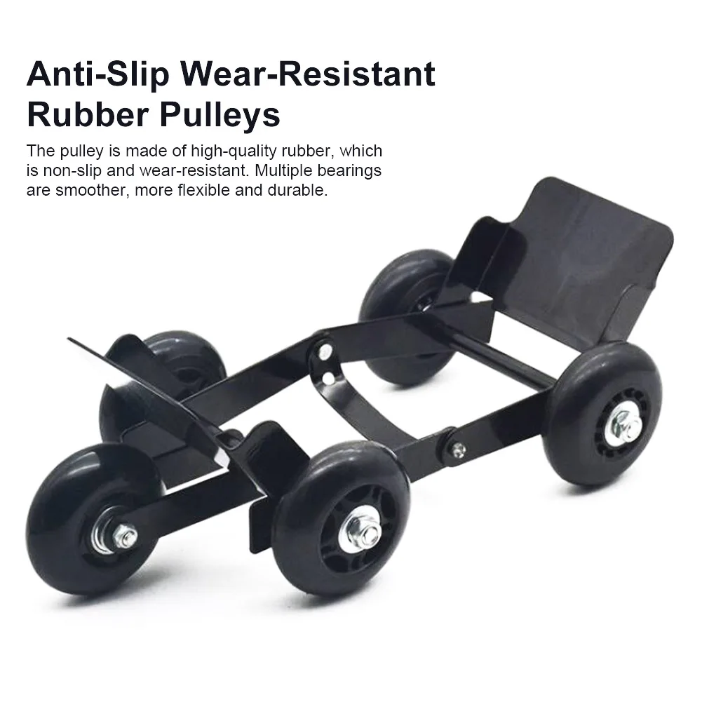 

Motorcycle Tire Wheel Dolly Electric Scooter Flat Tire Booster Foldable Trailer Tire Pusher Emergency Tire Skates with 5 Wheels