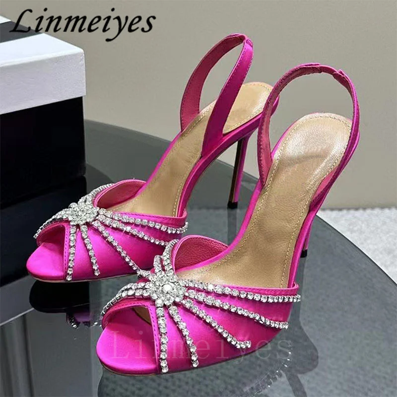 

Summer High Heels Gladiator Sandals Women Bling Rhinestone Runway Party Shoes Woman Stiletto Crystal Sandals Woman Sandalias