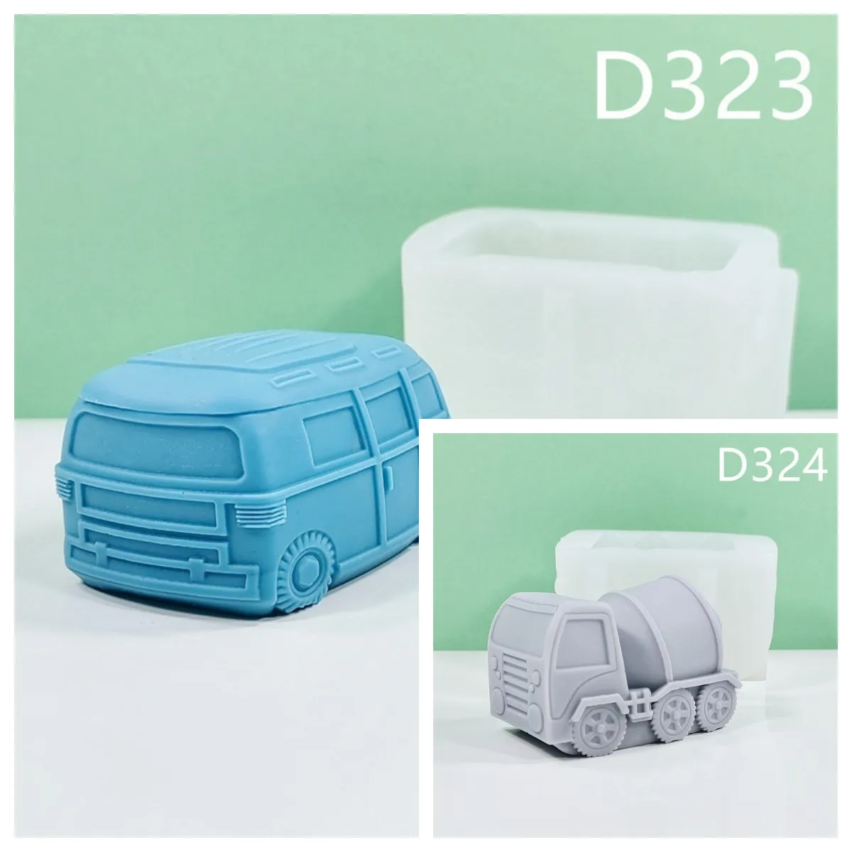 

Bus Tanker Silicone Mold Candle Mold Animal Aromatherapy Resin Gypsum Model Aromatherapy Valentine's Day Atmosphere Decoration