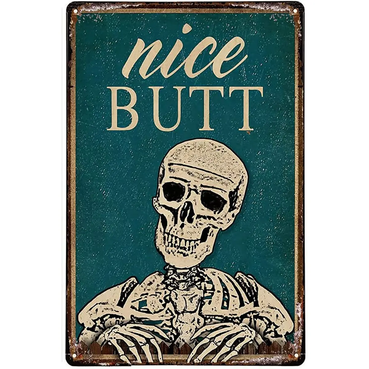 

Skeleton Tin Sign Skull Retro Black Vintage Metal Funny Decor Aluminum Wall Art Metal Poster for Kitchen Home Bedroom Garage