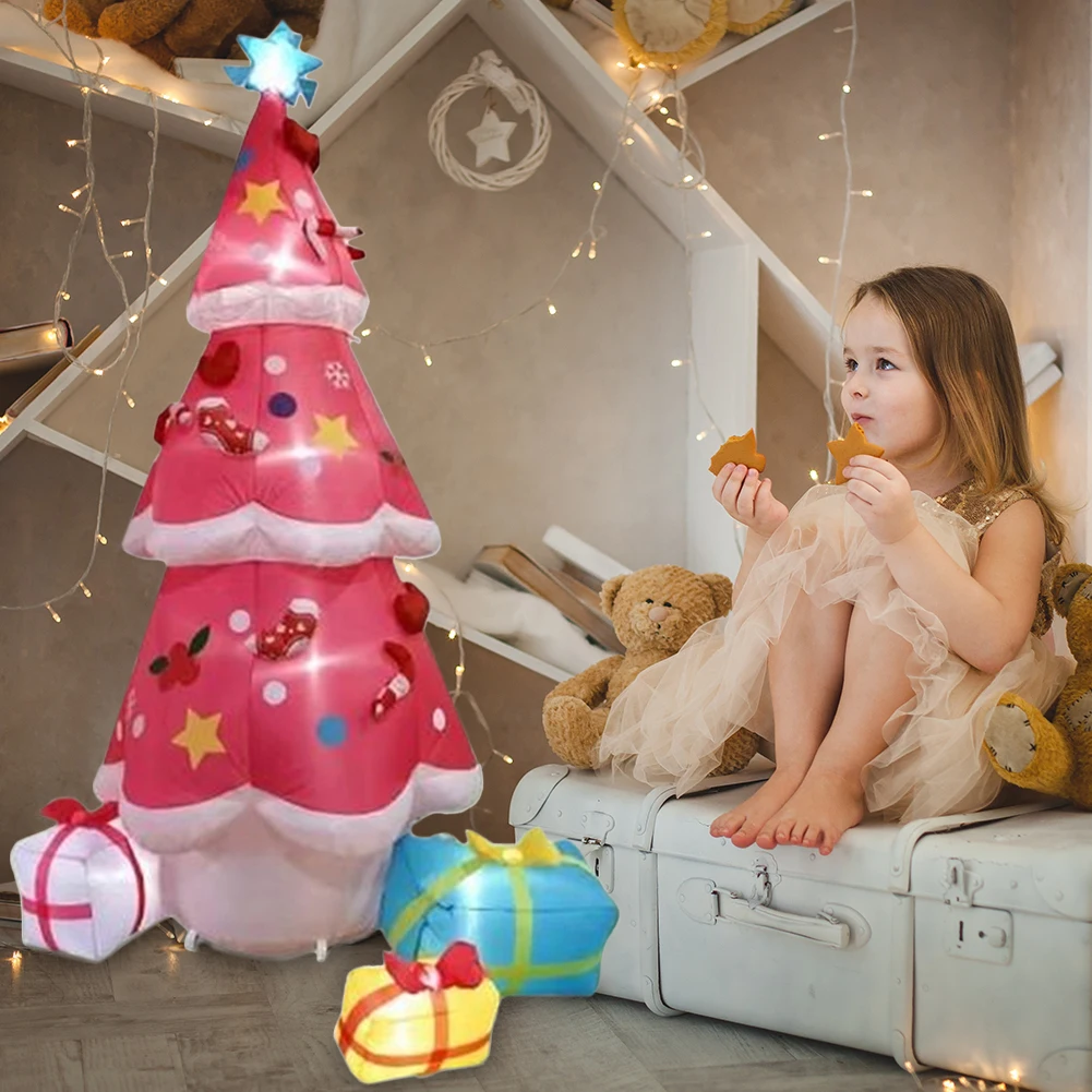 6.9FT Christmas Inflatable Tree Decor with LED Lights Lighted Blow Up Xmas Tree Blow Up Inflatable Tree for Party Holiday Xmas