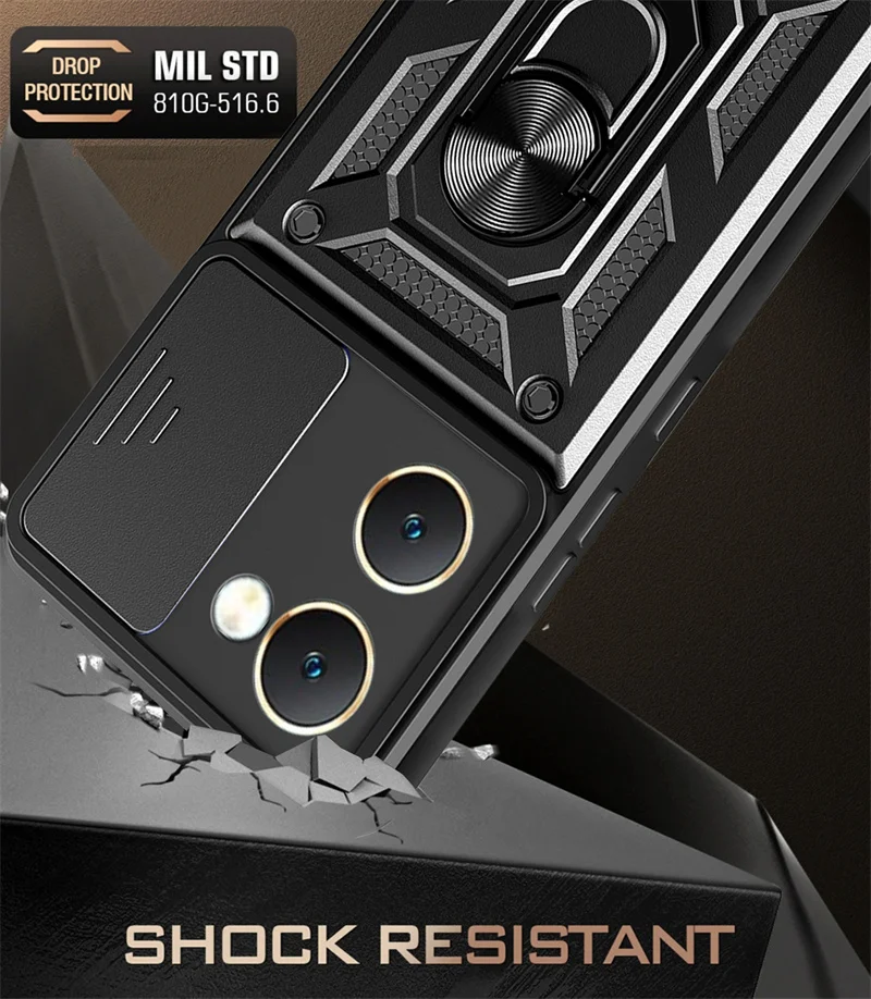 Carcasă Armor pentru VIVO Y28S Y18 Y18e Y28 Y03 Y02 Y17S Y27 Y16 Y36 5G, protecție pentru lentile cu inel magnetic, suport Coque Fundas_voghion.com