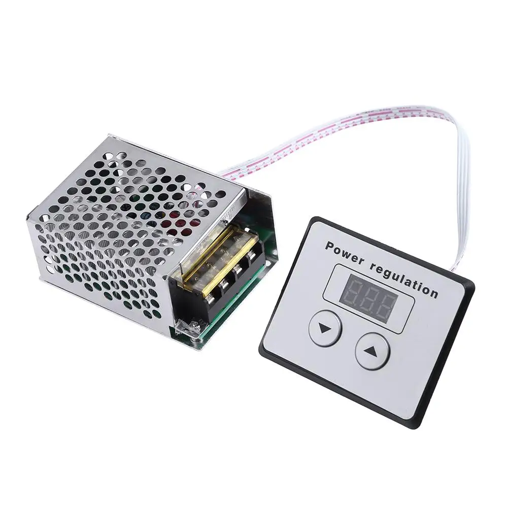 AC 220V 4000W SCR Thyristor Digital Control SCR Electronic Voltage Regulator Speed Control for Water Heater Dimmer Thermostat voltage regulator