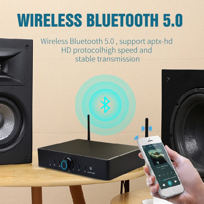 WA60 60W*2 ESS9023 WiFi 및 HiFi 스테레오 클래스 D 디지털 멀티룸 앰프(타딜 에어플레이 이퀄라이저 무료 앱 포함)