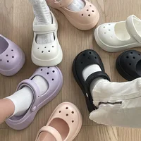 Summer Women Slippers Fashion Thick Bottom Hole Shoes EVA Slippers Anti Slip Baotou Slippers Outdoor Beach Sandals Slippers 1