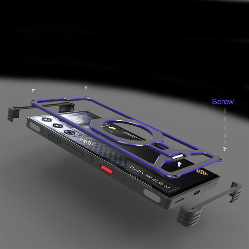 Shockproof Metal Bumper Frame Stand Case with Enhanced Protection
