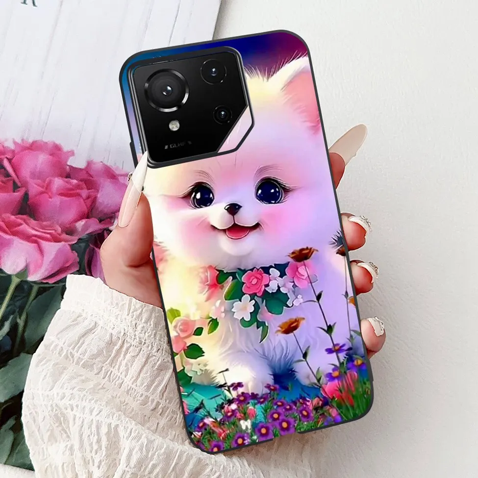Luxury Cute Cat Silicone Shockproof Bumper Back Cover - Stylish Painted Design