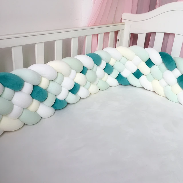 6 verknotet Baby Bett Protector Krippe für Baby Braid Stoßstange Babybett  Stoßstangen