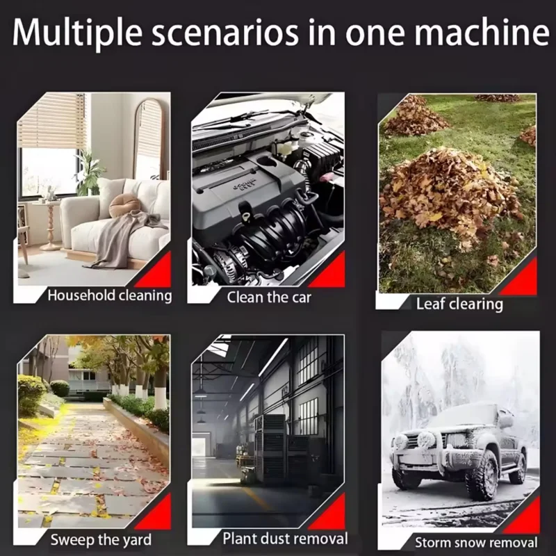 Powerful Air Blower Turbo Fan with Thrust 550g to Cleaning Fallen Leaves, Snow and Sand Requires 18V Battery