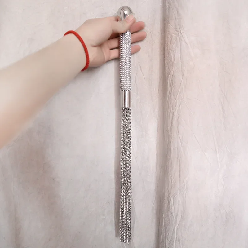 New Metal Alloy Chain Tassel Short Horse Riding Whip Crop Crystal Handle new 2022 3