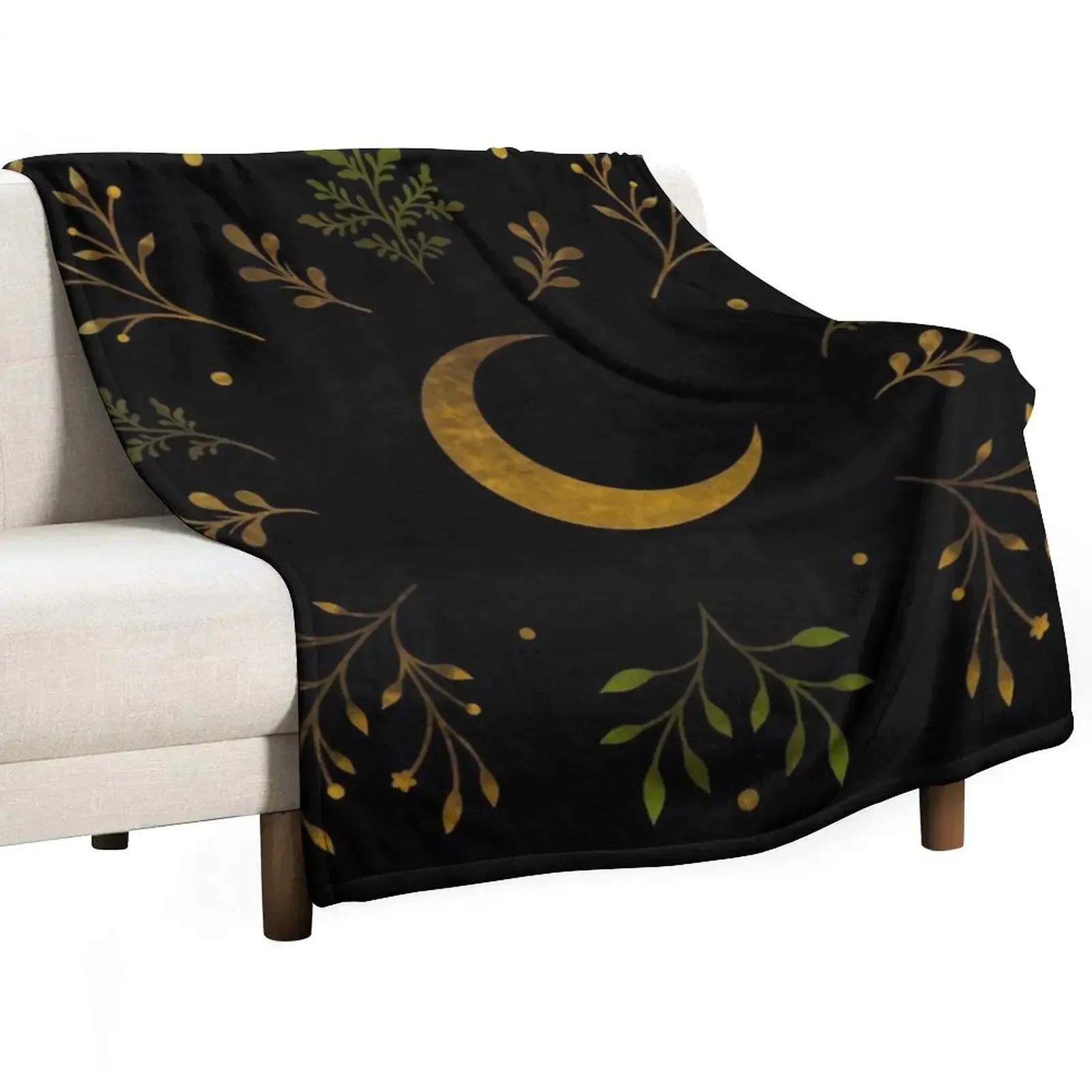

Crescent Moon Gold Throw Blanket bed plaid Bed Fashionable Decorative Throw Blankets