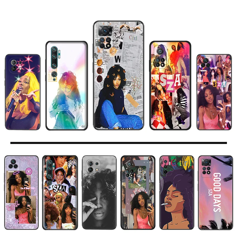 Custodie In Silicone Nero Per Redmi Note11 Pro 10A 10C 9A 9C 9I 9T Note 9S 10 Lite 10S 11S Sza Solana Imani Rowe Xiaomi 9 Cover