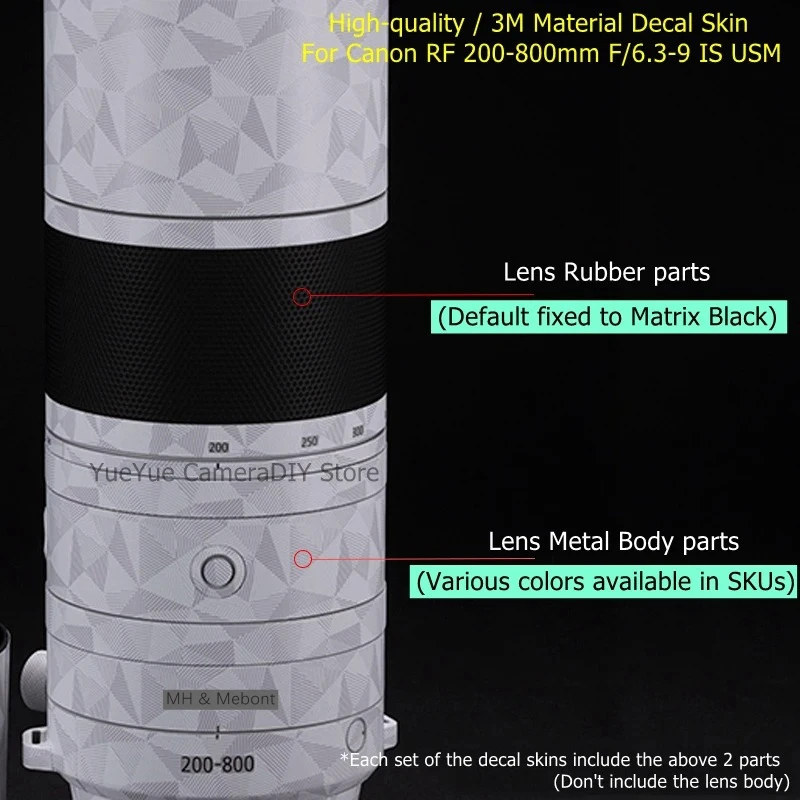 캐논 RF 200-800 용 카메라 렌즈 스티커 데칼 스킨 비닐 랩 필름 보호 코트 RF200-800 200-800mm F6.3-9 F/6.3-9 IS USM