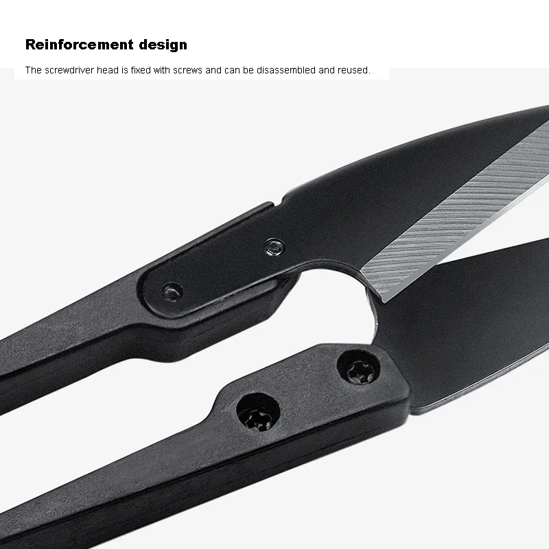 Stainless Steel U-shaped Elastic Scissors 1/2pcs Black Carbon Steel Clothing Needle Thread Sewing