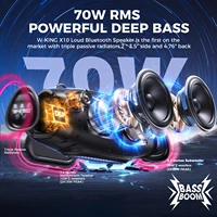 W-KING 70W Waterproof Portable Loud Bluetooth Speaker, Wireless Outdoor Boombox SubwooferTriple Passive Radiators-Deep Bass - Image 2