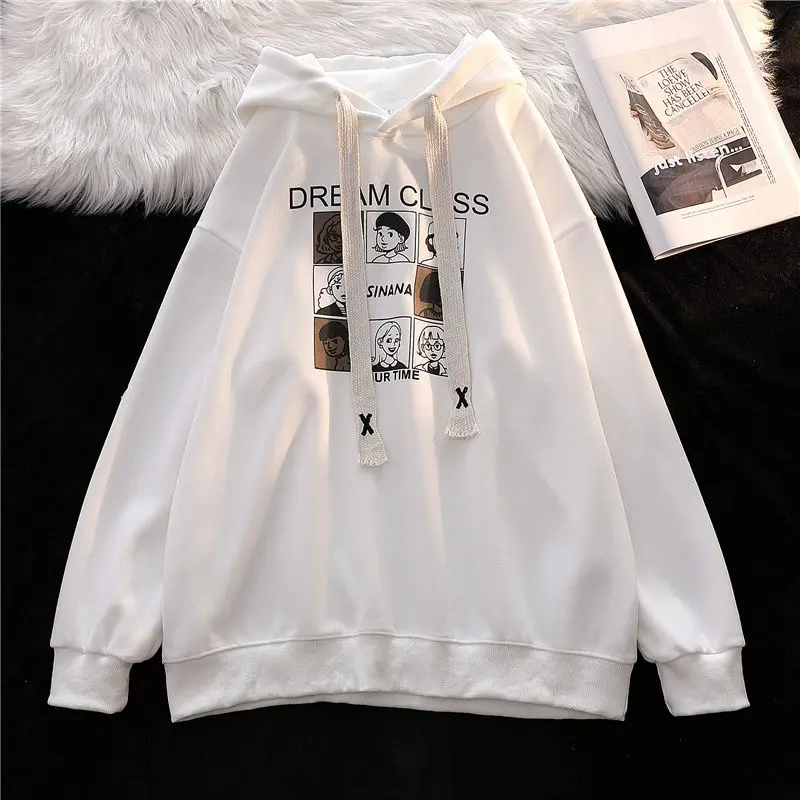 Women Men Hoodies Cute Sweatshirts Long Sleeve 2023 Harajuku Fresh Oversized Hoodies For Teen Female Thin And Thick Loose Kawaii