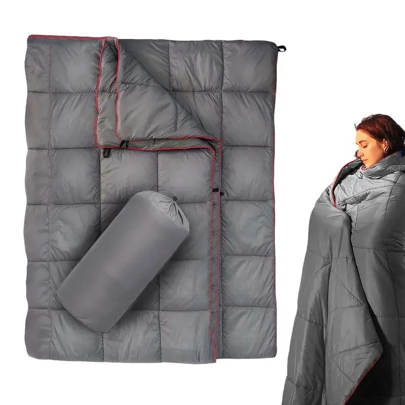 

Down Camping Quilt Indoor Outdoor Camping Blanket Packable Camping Quilt Portable Down Blanket for Travel Hiking Beach