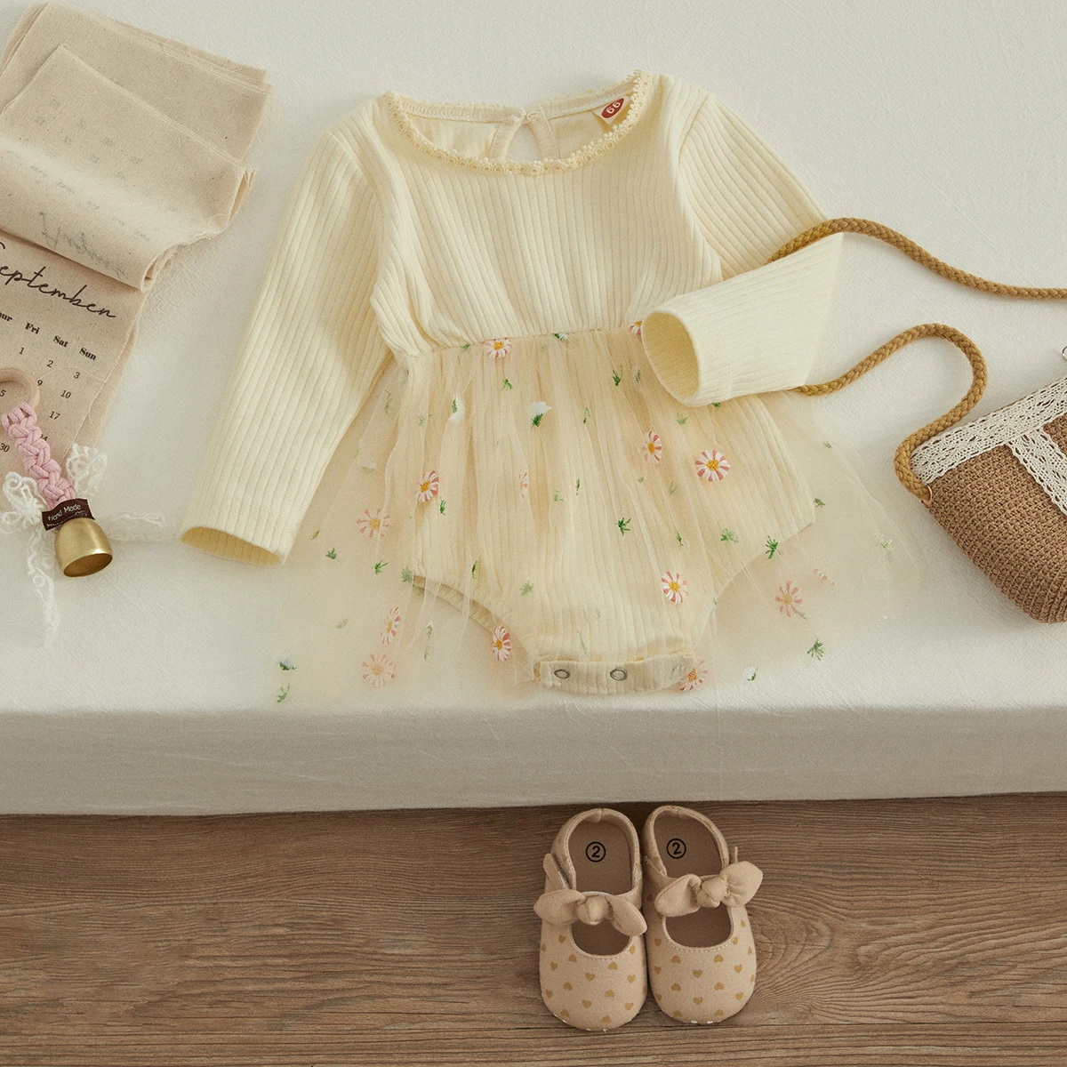 VISgogo Autumn Winter Princess Toddler Baby Girls Knit Romper Cute Long Sleeve Crewneck Bodysuits Floral Tutu Dress baby rompers,baby jumpsuit