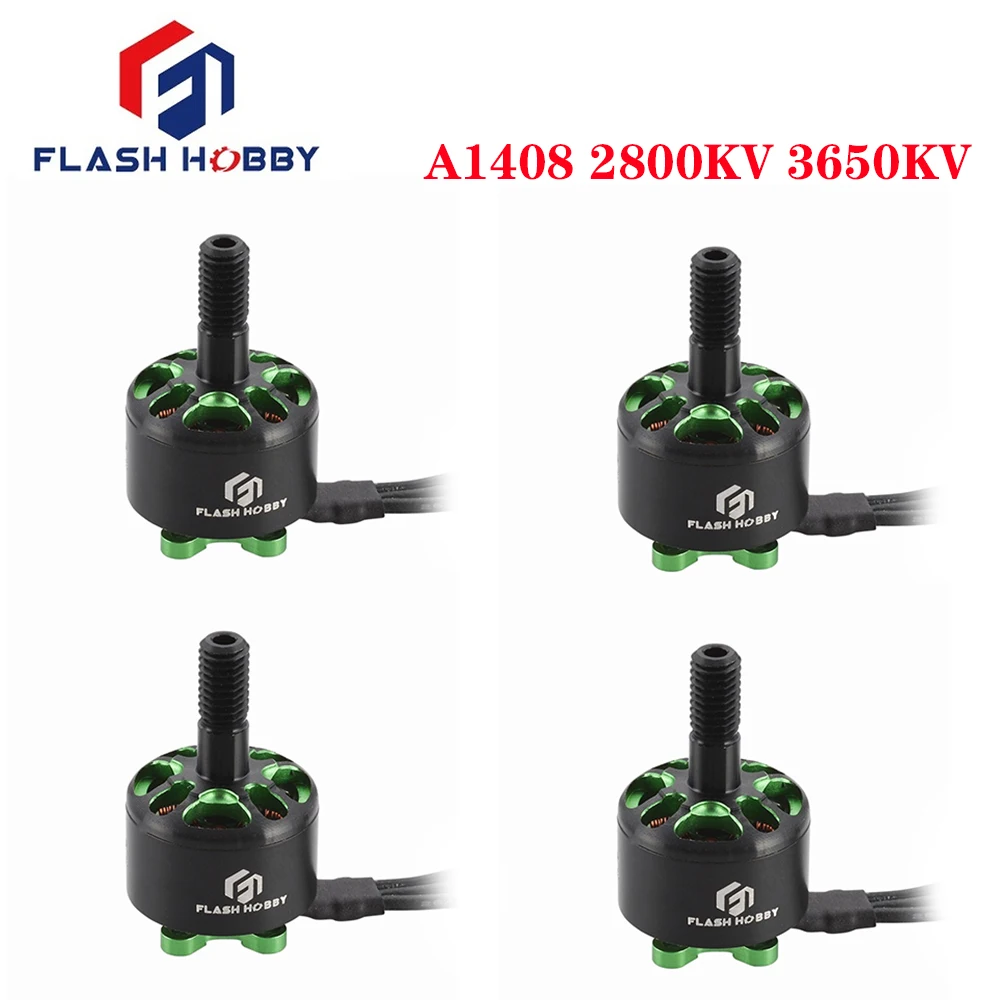 

FlASHHOBBY A1408 1408 2800KV 3650KV 2-6S бесщеточный двигатель с 5 мм алюминиевым валом, совместимый с 3-4-дюймовым пропеллером для дрона RC FPV