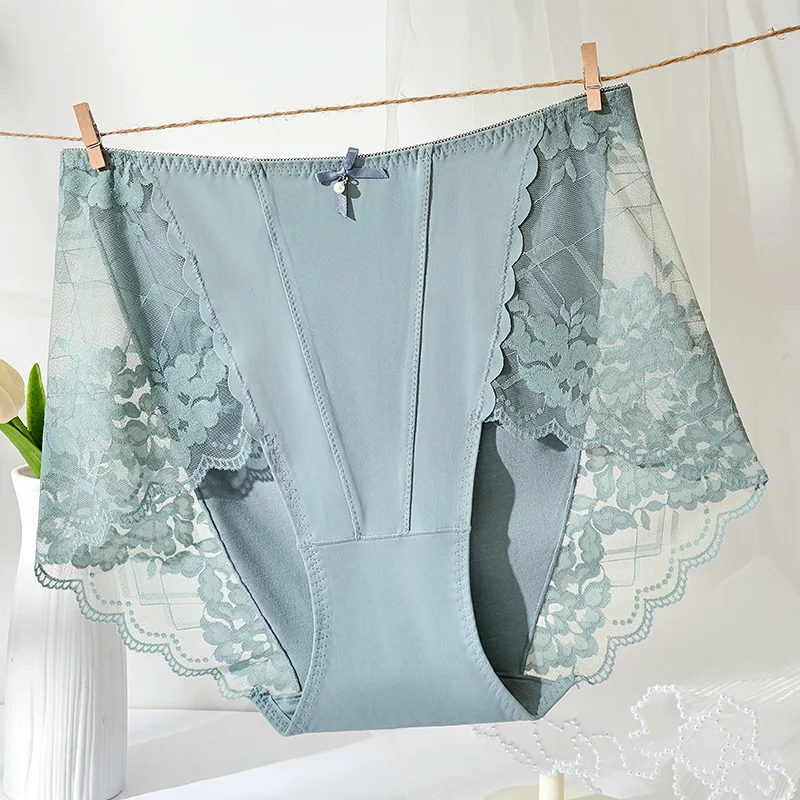 New Plus Size Lace Panties High Waist Modal Underwear for Women 60-105kg Summer Thin Sexy
