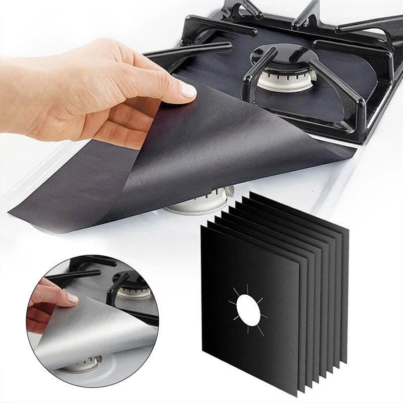 1/2/4pcs/set Gas Stove Protectors Cooker Cover Liner Clean Mat Pad Gas