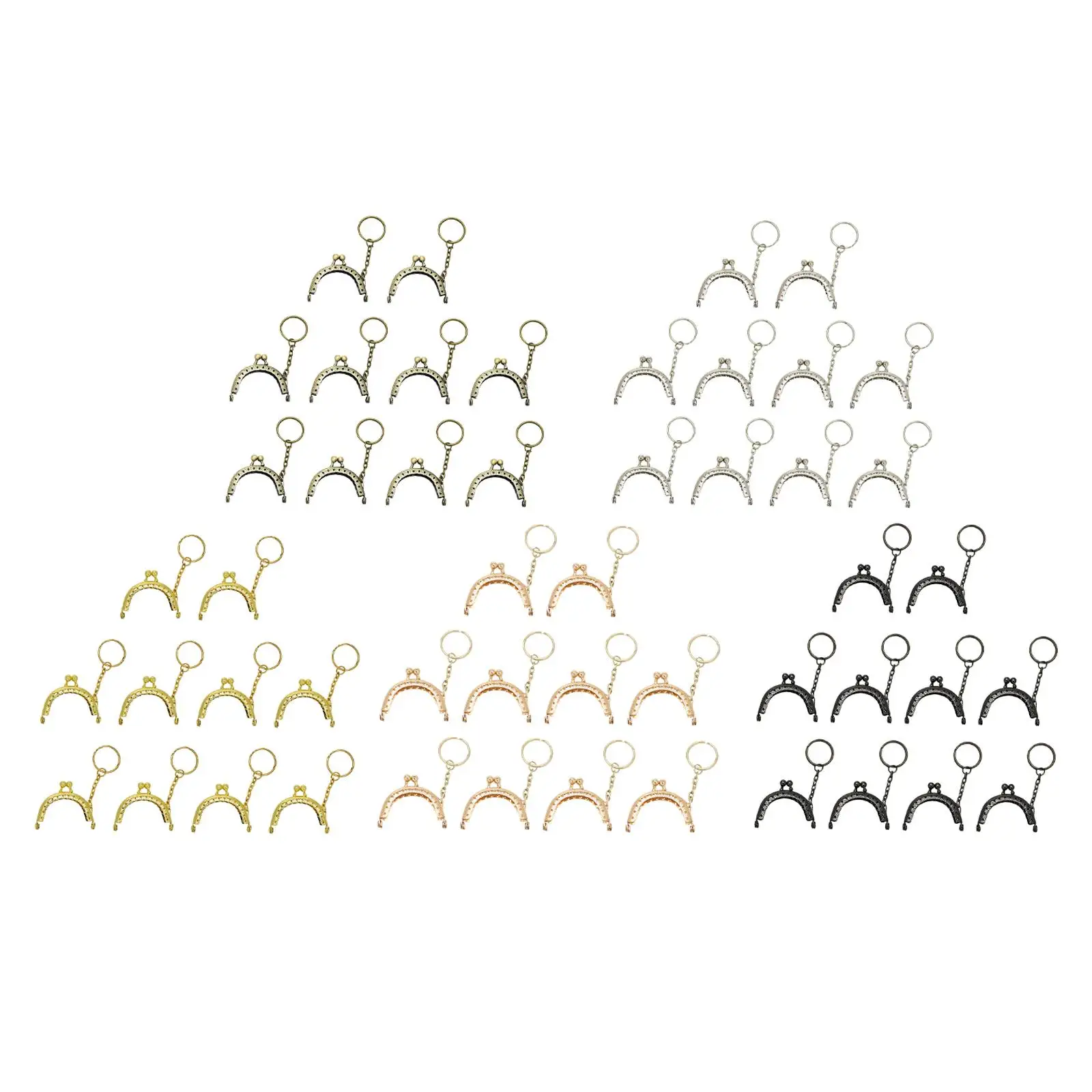 10 Pieces Bag Kiss Clasp Lock Metal Arch Frame Coin Bag Clasp Arch 2 inch Metal Purse Frame for Purse Making Sewing Bag Hardware
