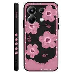 Strawberry Floral Silicone Phone Case - Poco X7 (Black)