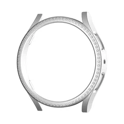 Bling Diamond Encrusted Protective Watch Case - Shiny, Durable PC Cover Bumper for Galaxy Watch6 44mm (Silver)