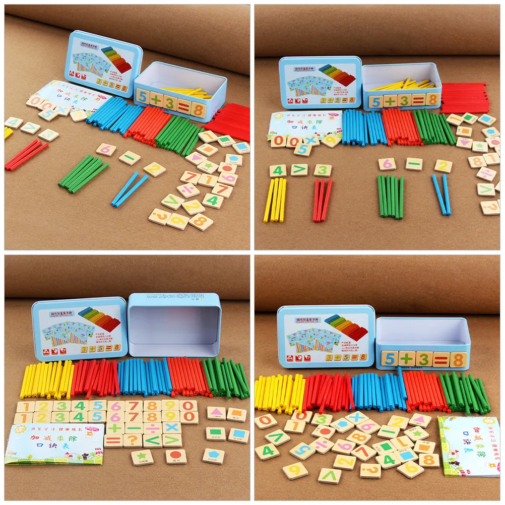 1세트 튼튼하고 다채로운 계산 막대, 수학 계몽용,  및 미취학 아동용, 숫자 세기 막대, 산술 교육 보조 도구