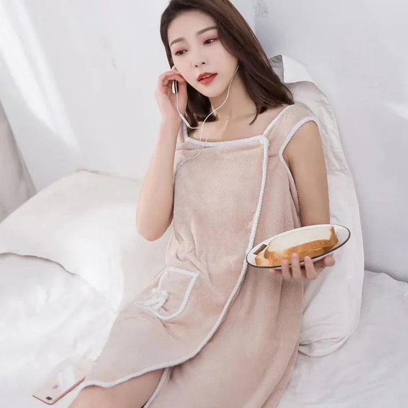 Womens Bath Towels Girls Wearable 145*80 CM Fast Drying Bathing Beach Spa Bathrobes Shower Thickened Bathrobe Women Bath Towel cotton bathrobe
